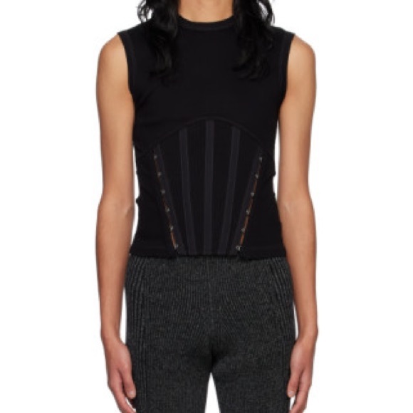 SOLD - Unisex Dion Lee Black Sleeveless Top - Picture 14 of 15